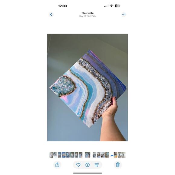 Handmade Geode Resin Boho Wall Art - Picture 6 of 6